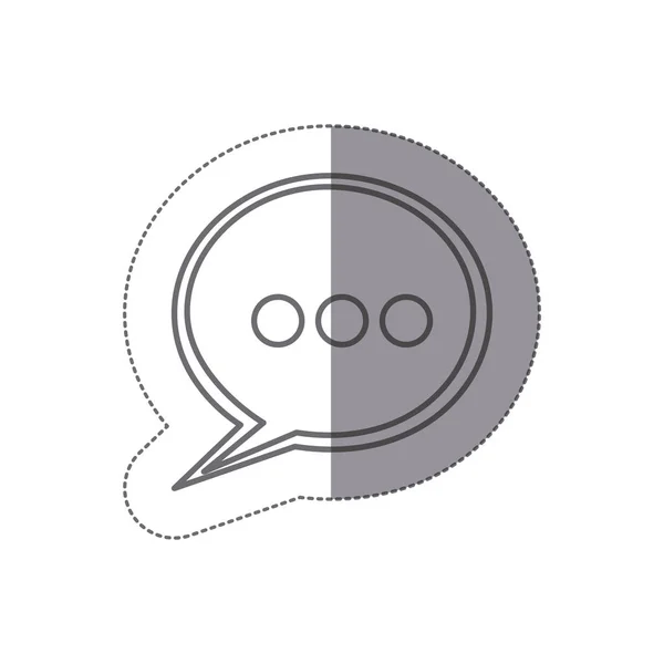 Pegatina silueta discurso burbuja con puntos de suspensión icono — Vector de stock