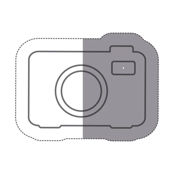 Adesivo sagoma icona della fotocamera analogica piatto — Vettoriale Stock