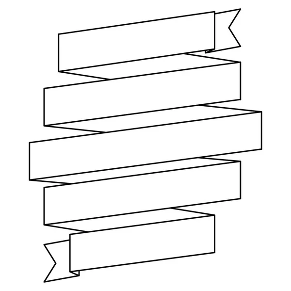 螺旋的丝带的单色剪影 — 图库矢量图片