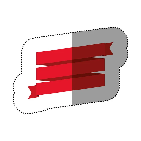 Etiqueta de cor de fita vermelha de três espirais —  Vetores de Stock