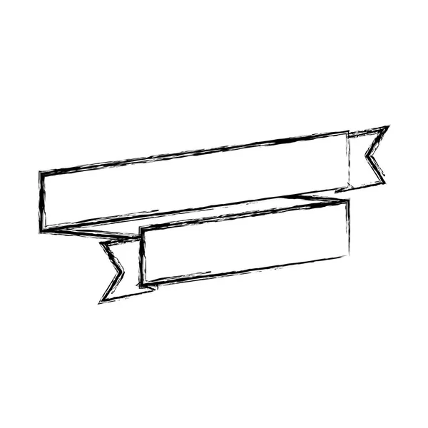 Monochroom schets van lint in een spiraal en een half — Stockvector