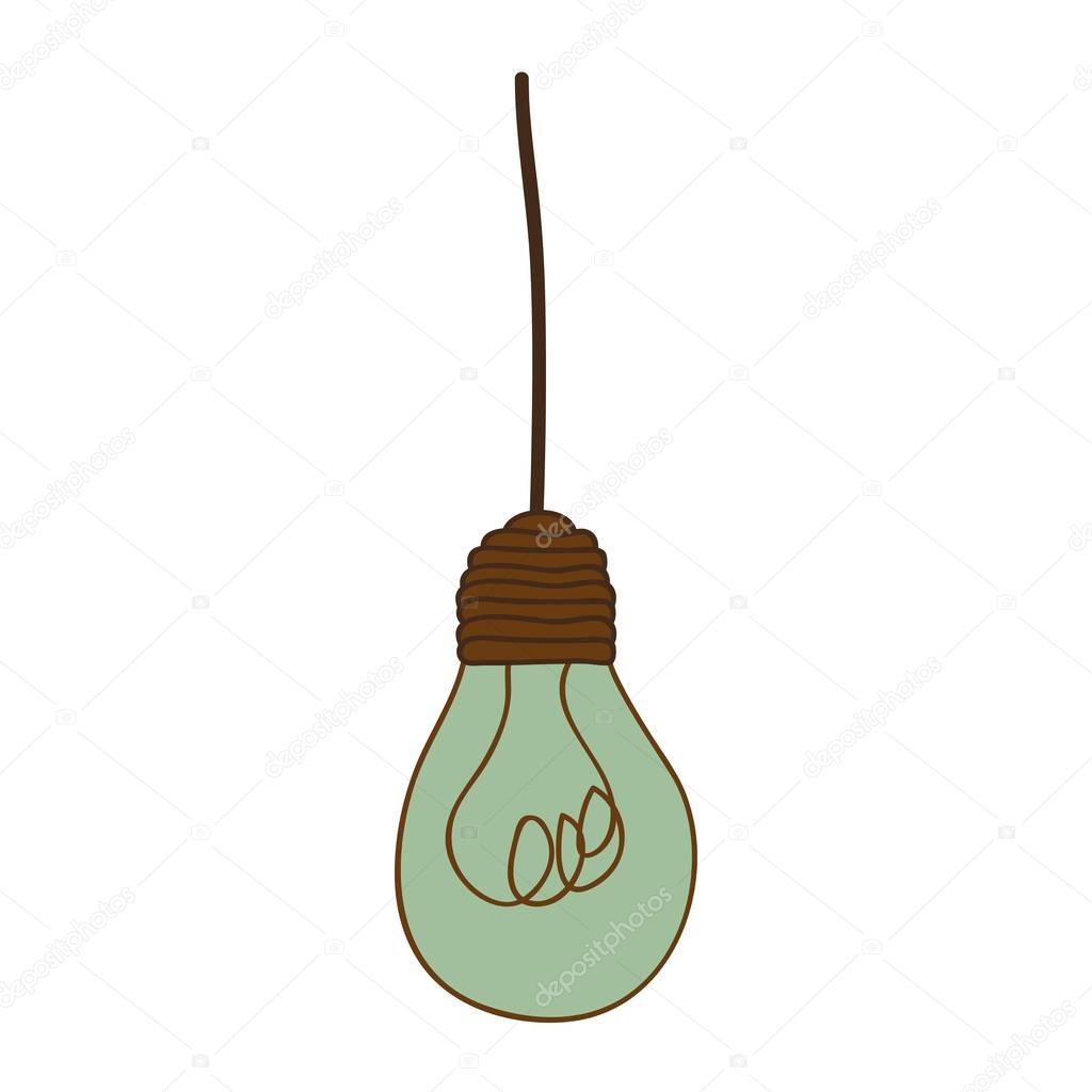 silhouette of turquoise light bulb pendant