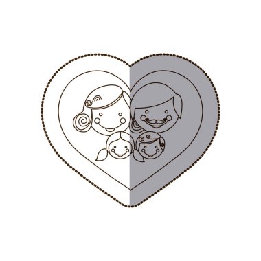 güzel aile içinde kalp simgesi
