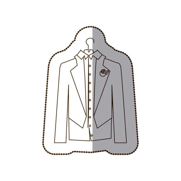 Sombrío traje elegante icono — Vector de stock