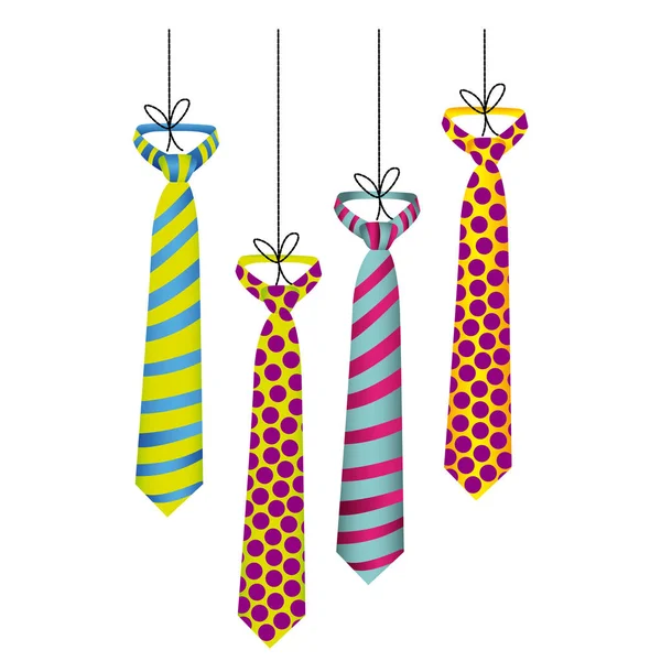 Elegante Krawatten hängen — Stockvektor