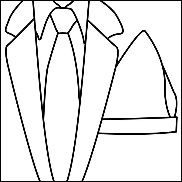 Figure costume élégant avec icône cravate — Image vectorielle