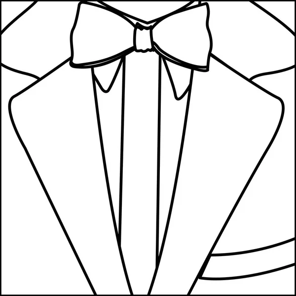 Figur eleganter Anzug mit Krawattenfliege — Stockvektor