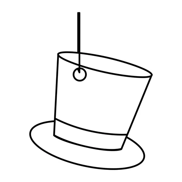 Figure élégante chapeau suspendu icône — Image vectorielle