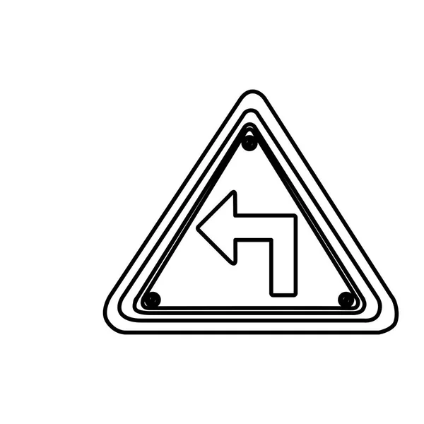 Ikona znak ostrzeżenia godło metalowe rysunek — Wektor stockowy