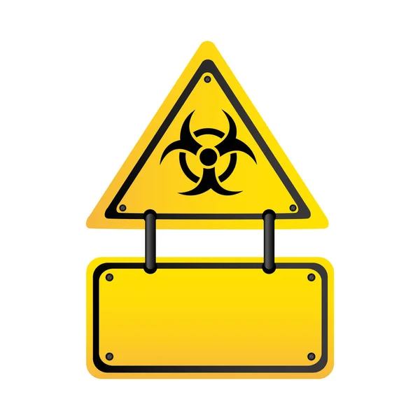 Fém biohazard figyelmeztető értesítés jel ikon — Stock Vector