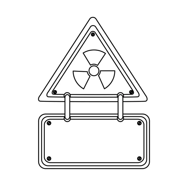 Silhueta metal emblema sinal aviso de radiação — Vetor de Stock