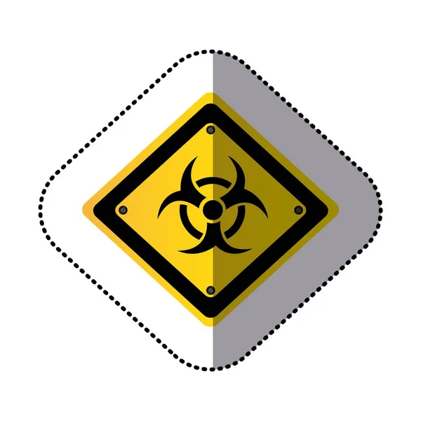 Sárga fém biohazard figyelmeztető jel ikon — Stock Vector