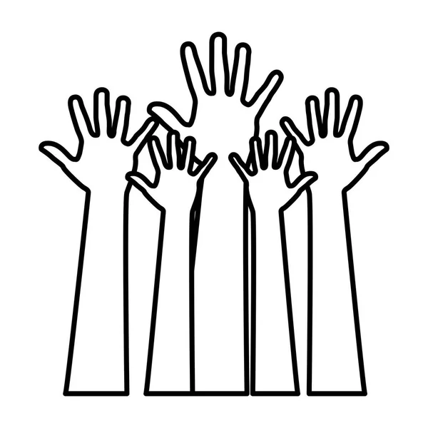 Şekil eller yukarı simgesi — Stok Vektör
