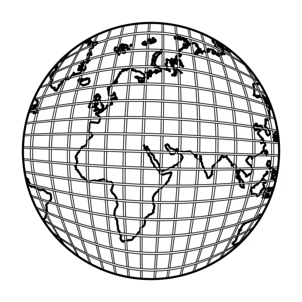 Ícone de mapa planeta gobal — Vetor de Stock