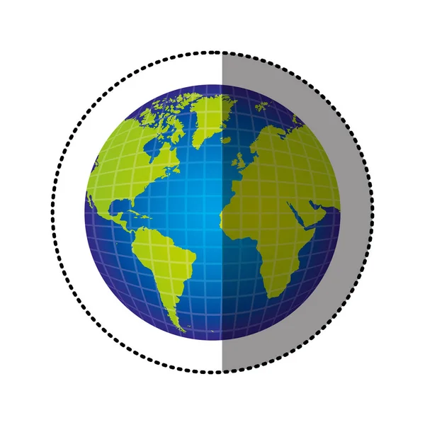 Színes Föld bolygó megjelenítése ikonra — Stock Vector
