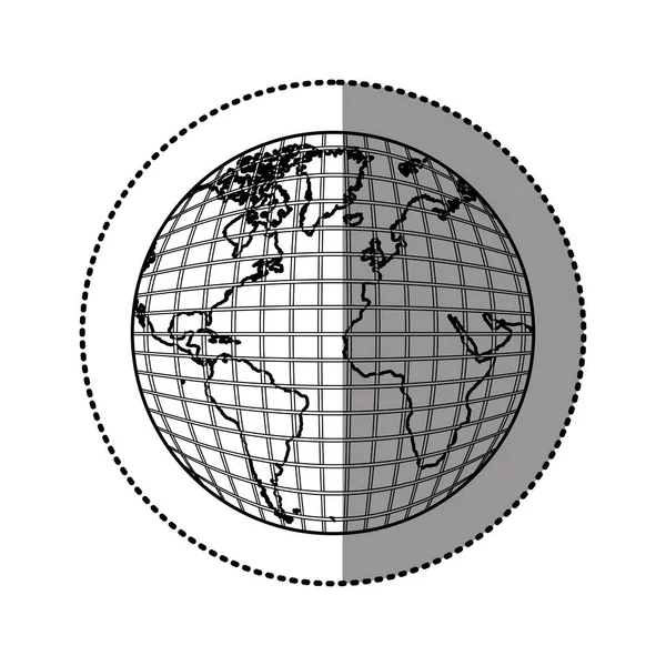 Silhouette jorden planet karta ikon — Stock vektor