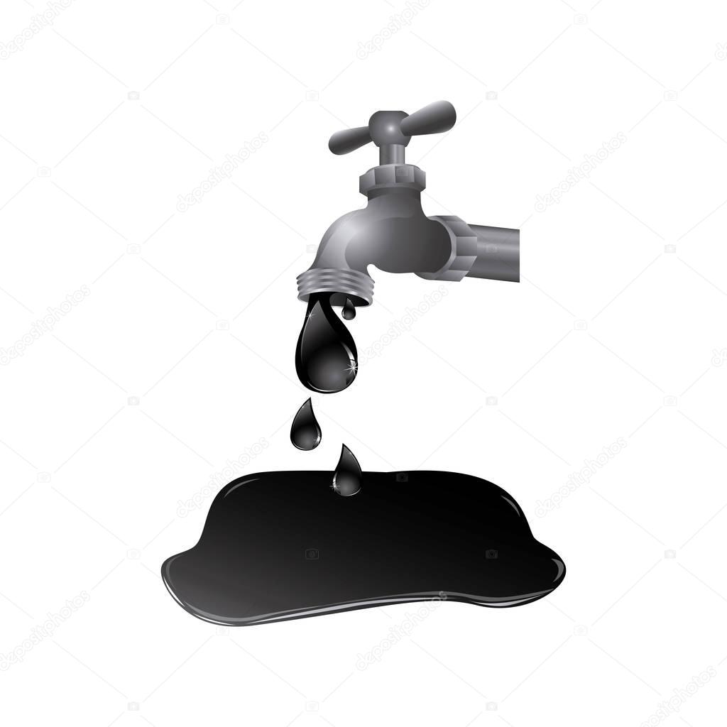 faucet with petroleum drop contamination