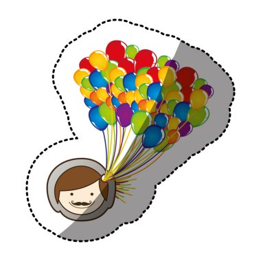 Balon kafa ile renk yüz çocuk