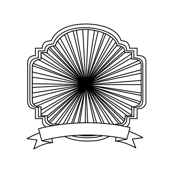Silhouette emblem gränsen prydnadsväxter med band — Stock vektor