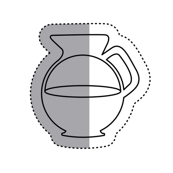 Autocollant silhouette verre pot de café avec poignée — Image vectorielle