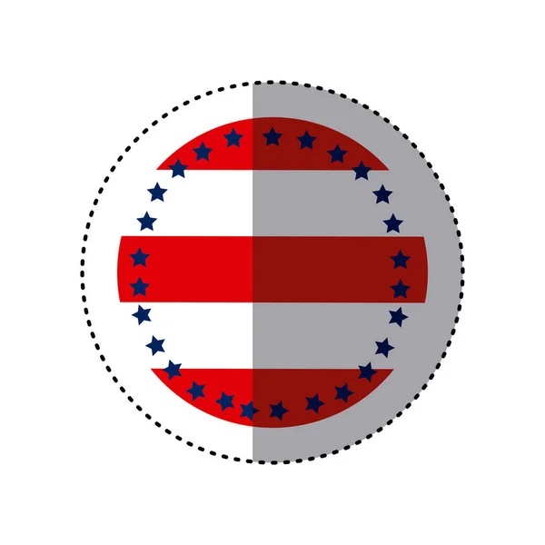 Štítek kruhový znak vlajka s hvězdami — Stockový vektor