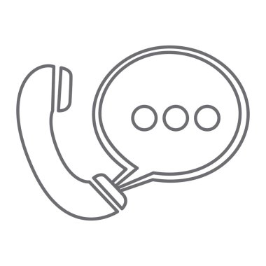 oval konuşma ile telefon gri tonlamalı silüeti