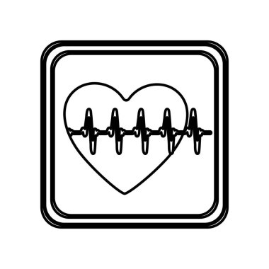 kalp hayati işaretiyle düğmesinin tek renkli dağılımı