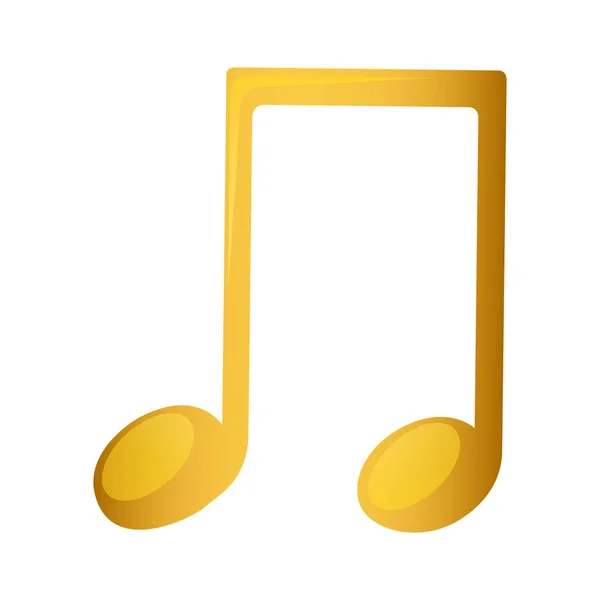 Musical note in golden with background white — Stock Vector