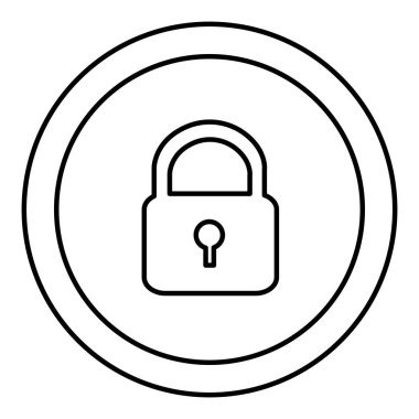 yuvarlak sembolü kapalı asma kilit simgesi