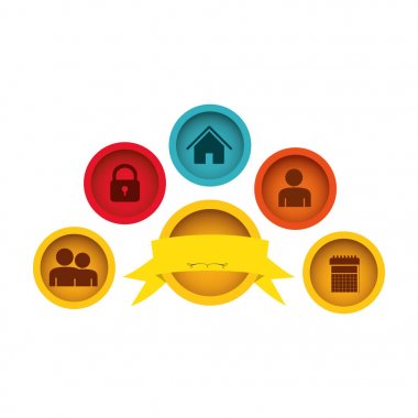 düğmeleri teknoloji apps amblemi ve kurdele ile