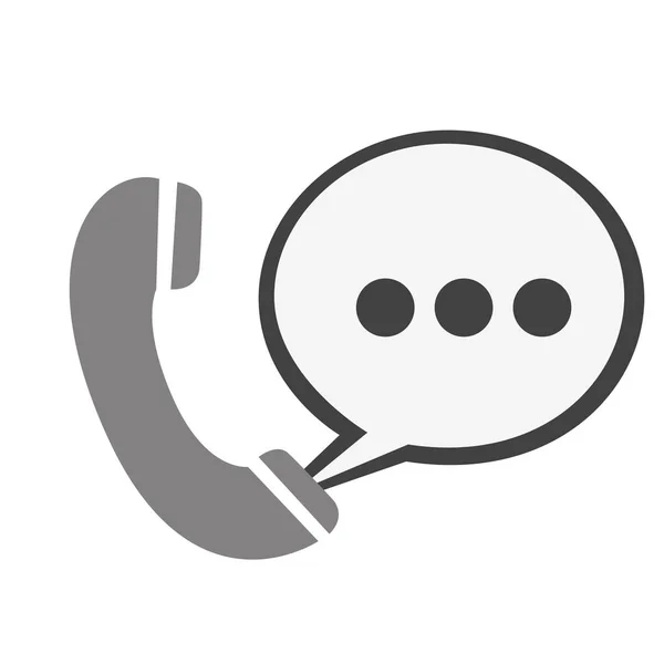 Ronda de teléfono de llamada de símbolo con el icono de burbuja de chat — Vector de stock