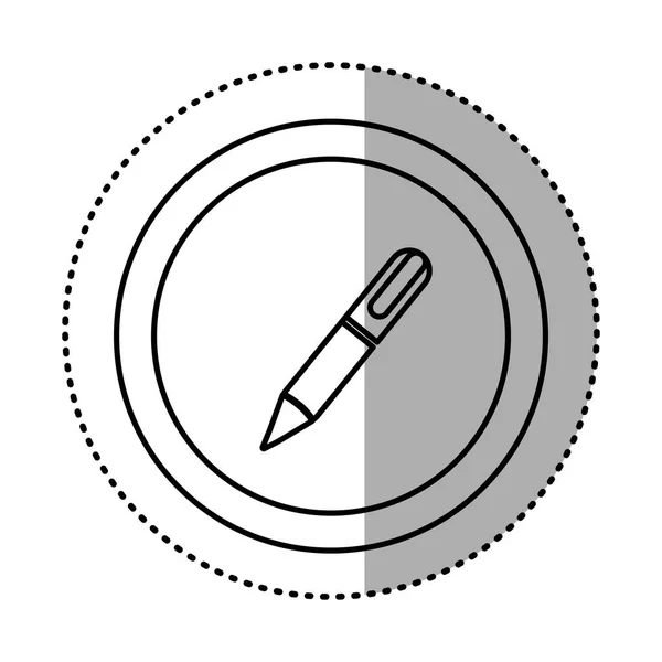 Rundes Symbol Metall klassisches Stift-Symbol — Stockvektor