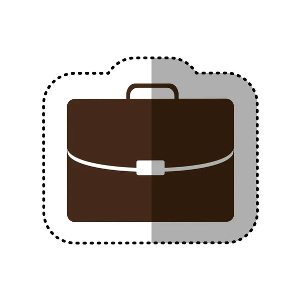 Brown business suitcase icon image — Stock Vector