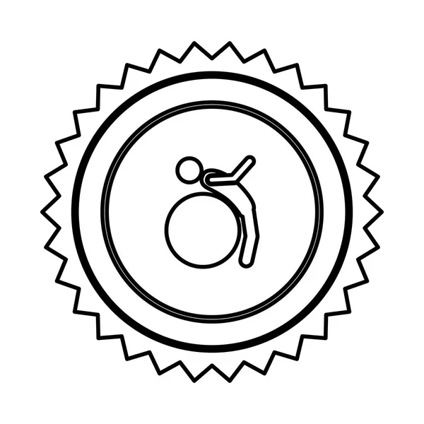 Persona emblema hacer ejercicio con pelota — Archivo Imágenes Vectoriales