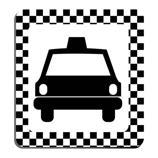 Grens taxi voorzijde auto pictogram — Stockvector