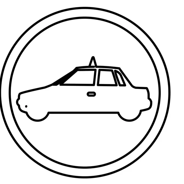 Figura símbolo táxi lado carro ícone — Vetor de Stock