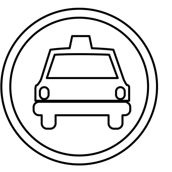 Figura símbolo taxi icono coche delantero — Vector de stock