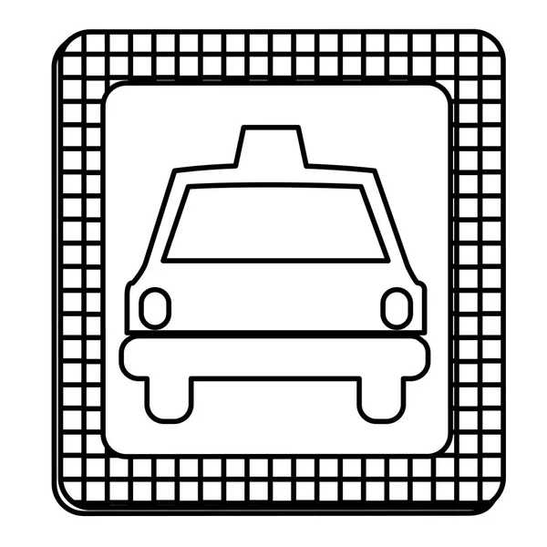 Figuur grens taxi voorzijde auto pictogram — Stockvector