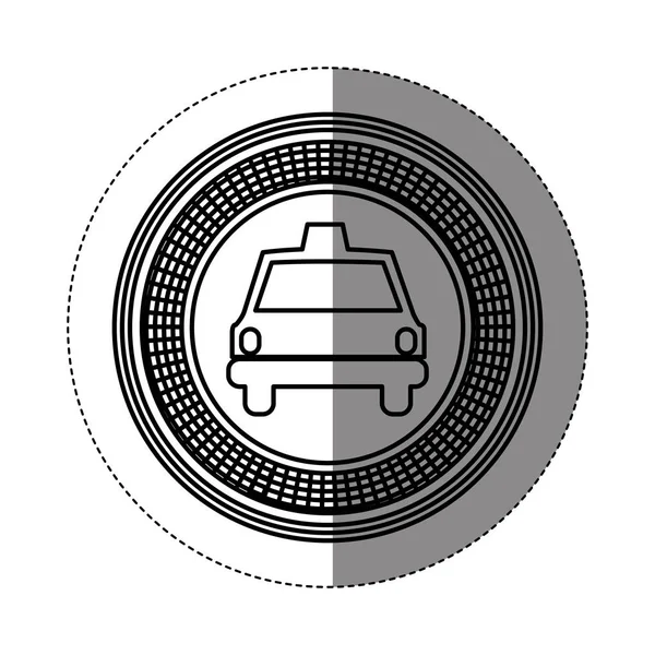 Pictogram van de voorste auto van de taxi van silhouet embleem — Stockvector