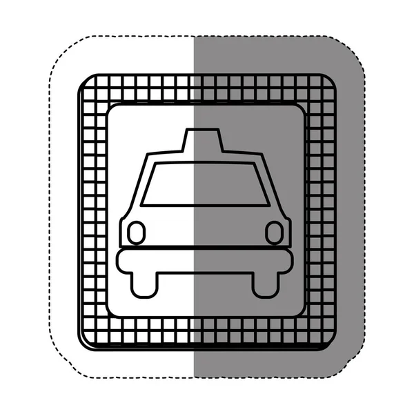 Silhouet grens taxi voorzijde auto pictogram — Stockvector