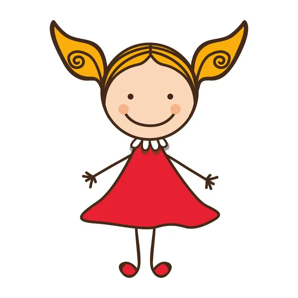 Happy woman cartoon icon — Stock Vector