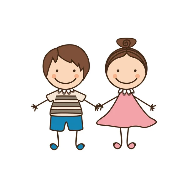 Couple boy and girl cartoons icon — Stock Vector