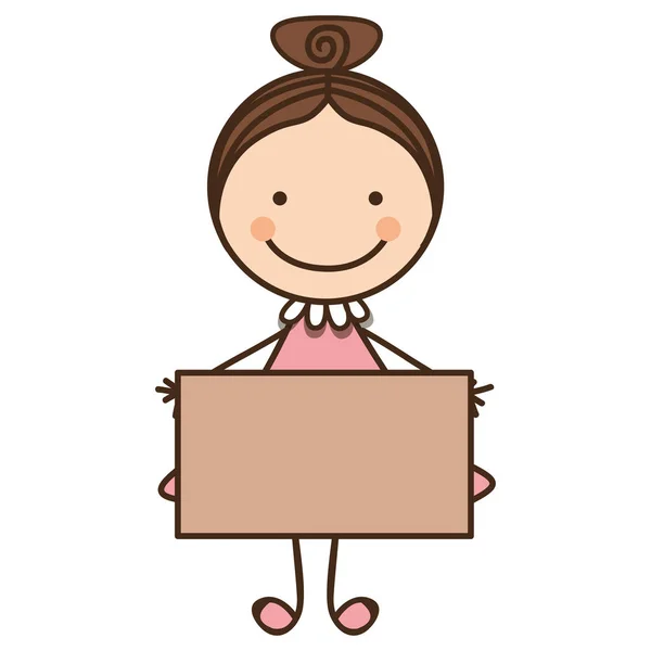 Ευτυχισμένος κορίτσι με το εικονίδιο της κάρτας — Διανυσματικό Αρχείο