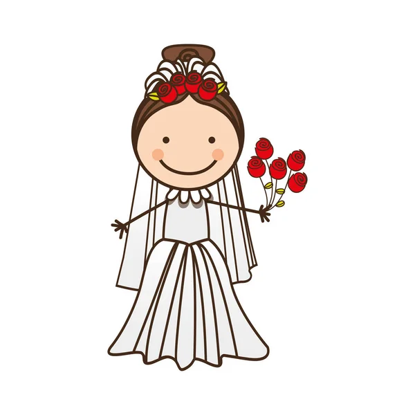 Mujer feliz casado icono — Vector de stock