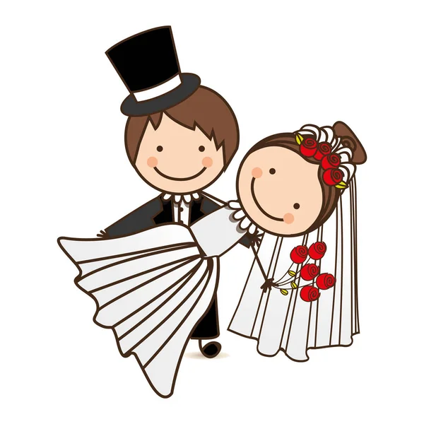 Щаслива пара одружена ікона — стоковий вектор