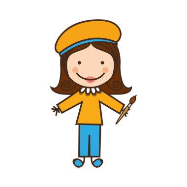 mutlu kadın ressam simgesi