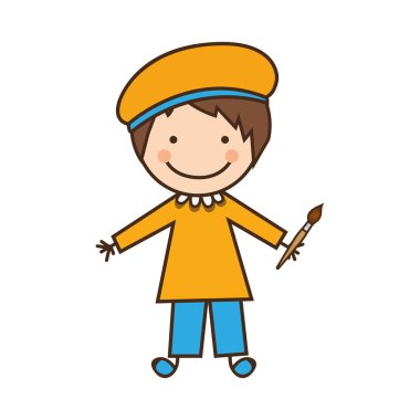 mutlu bir adam ressam simgesi