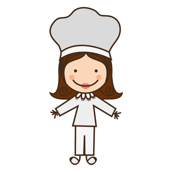 Mujer feliz chef icono — Vector de stock