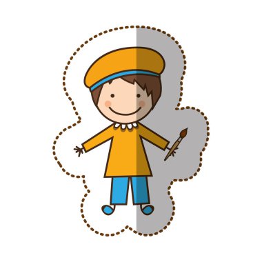 mutlu bir adam ressam simgesi