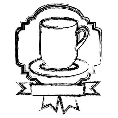 amblem kahve Kupası ile kurdele simgesi
